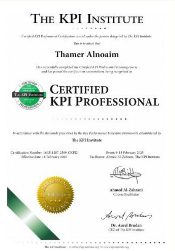 Certified KPI Professional
